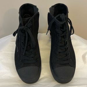 Zodiac black high top zip/lace sneakers